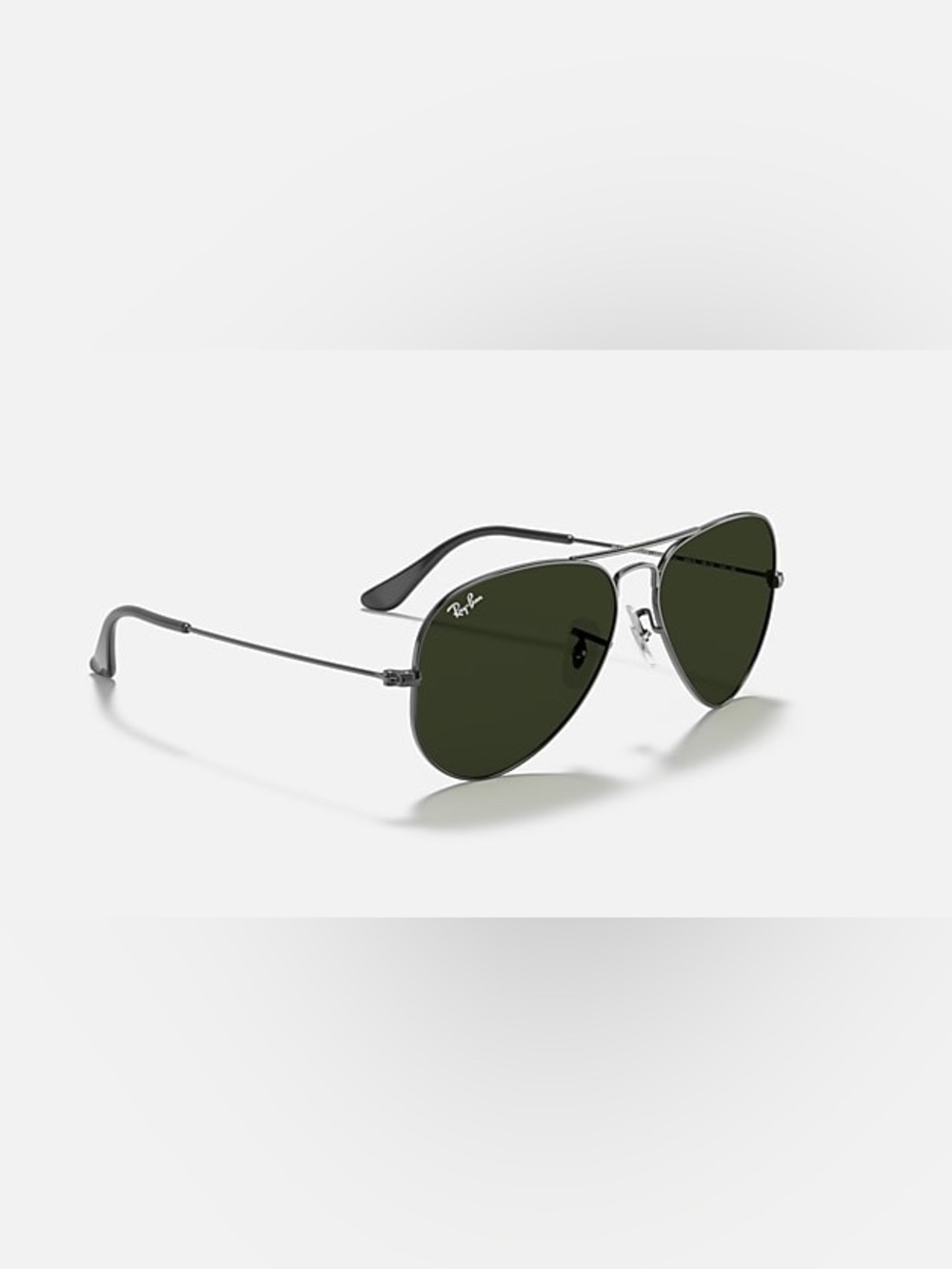 Ray-Ban Aviator Sunglasses in Gray/Green Lenses with Silver Frame